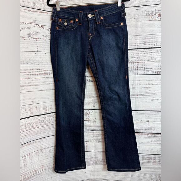 True Religion Jeans Womens Sz 27 Dark Wash Becca Flap Pockets Bootcut Red Label - Picture 4 of 12